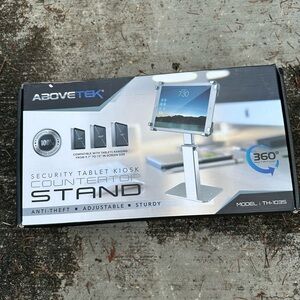 Silver Security Tablet Kiosk Countertop Stand